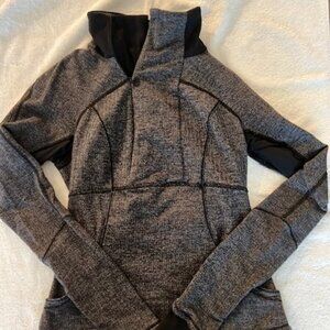 Lululemon Base Runner 1/2 Zip vented Pullover Jacket heathered Herringbone
